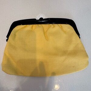 Vintage Clutch Made In Italy Butter Yellow